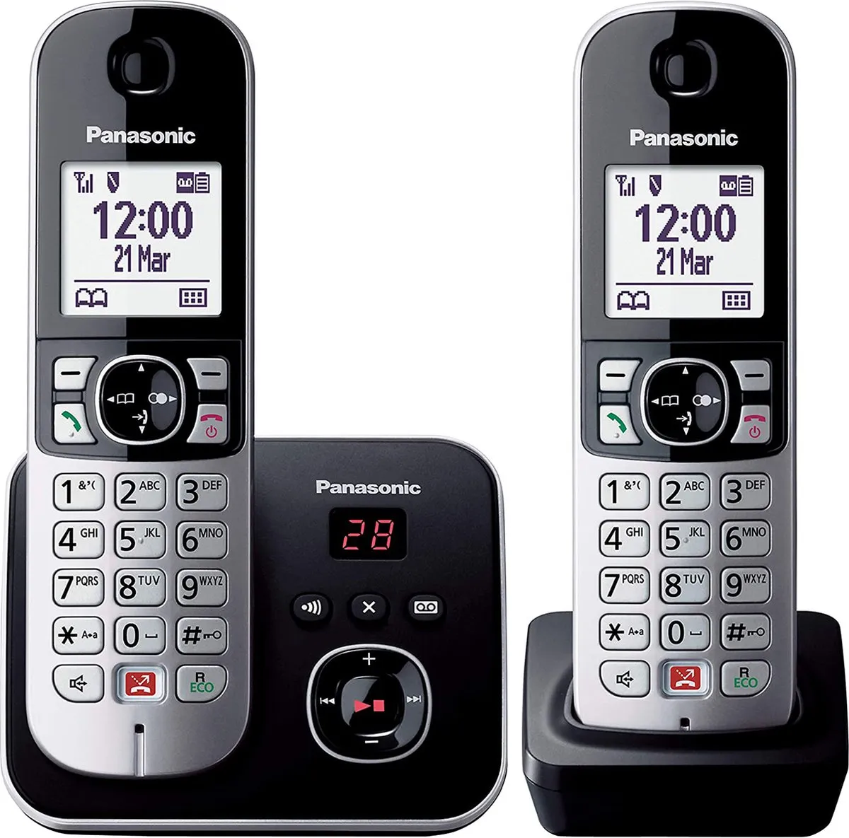 Panasonic KX-TG6862JTB DECT Telefoon - 2 Handsets - Zwart/Zilver