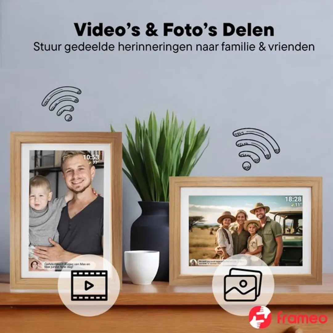 Denver Digitale Fotolijst LED-3275 10,1 inch - Licht hout
