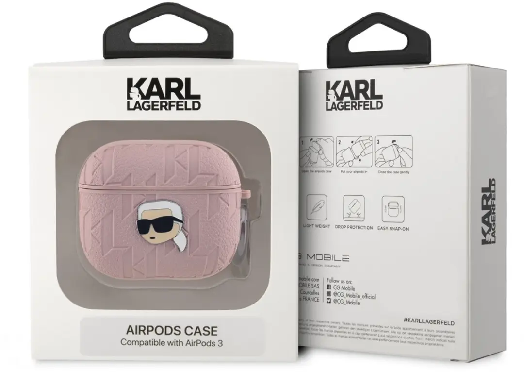 Karl Lagerfeld KLA3PGKIPP Hoesje AirPods 3 - Roze