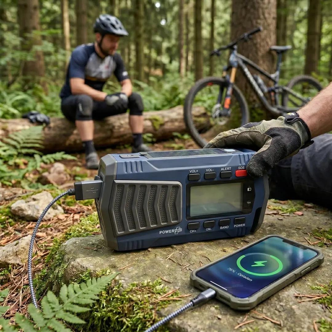 Powerplus Maki Solar Dynamo Radio - Blauw/Zwart