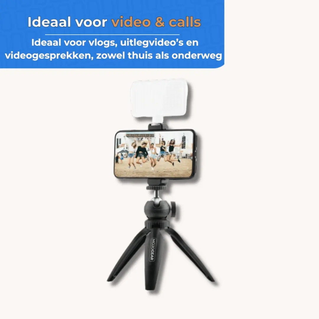 MOJOGEAR MG-25 Mini-statief Vlog Kit - 20cm - Zwart