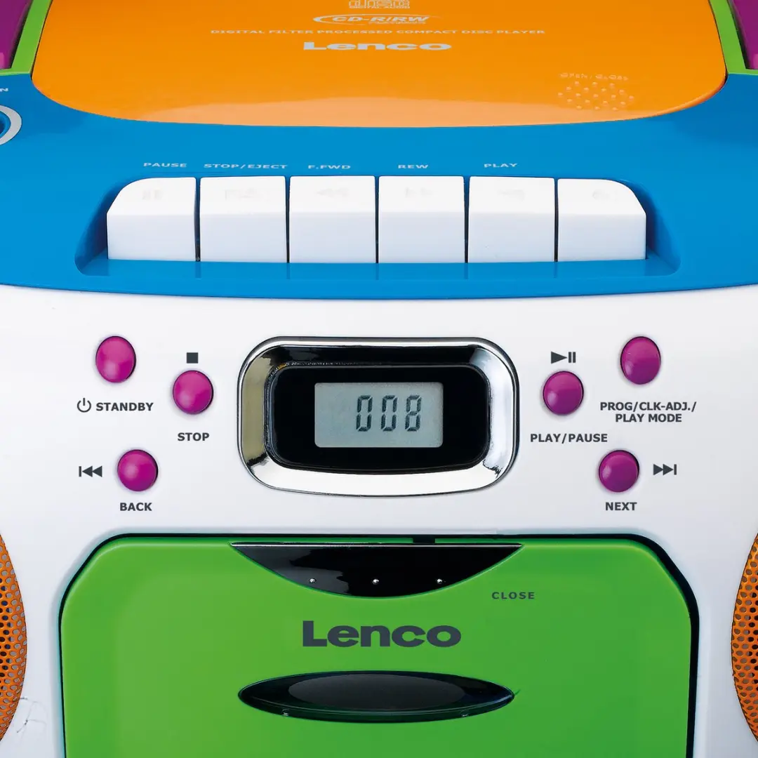 Lenco SCD-971 Draagbare Radio-Cassettespeler - Multicolour