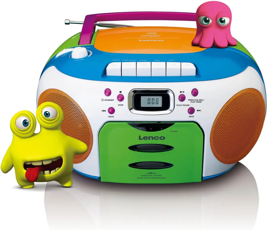 Lenco SCD-971 Draagbare Radio-Cassettespeler - Multicolour - afbeelding 6 van 6