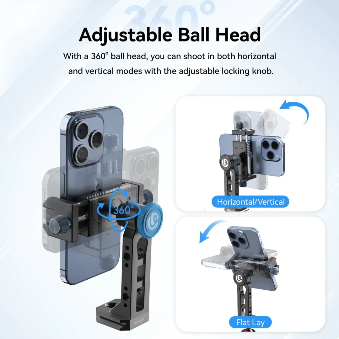 Ulanzi MA53 Draaibare Telefoonhouder - Metaal - Arca Swiss Mount