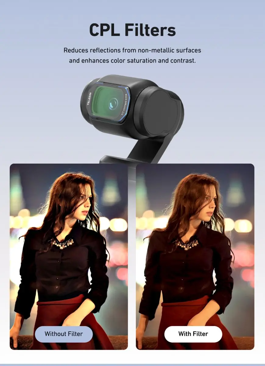 Telesin CPL+ND16+Diffusion Filterkit voor DJI Osmo Pocket 3 - Zwart - afbeelding 4 van 6