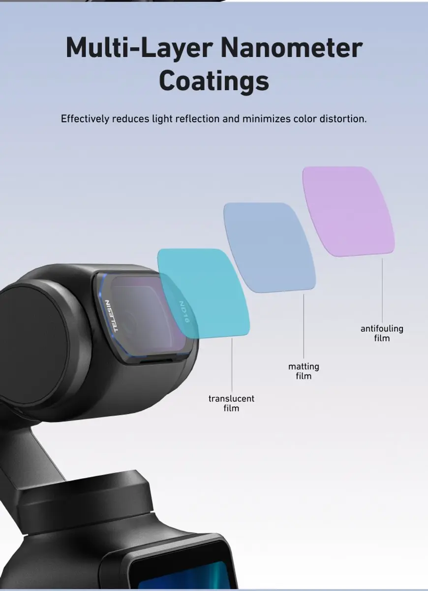 Telesin CPL+ND16+Diffusion Filterkit voor DJI Osmo Pocket 3 - Zwart - afbeelding 5 van 6