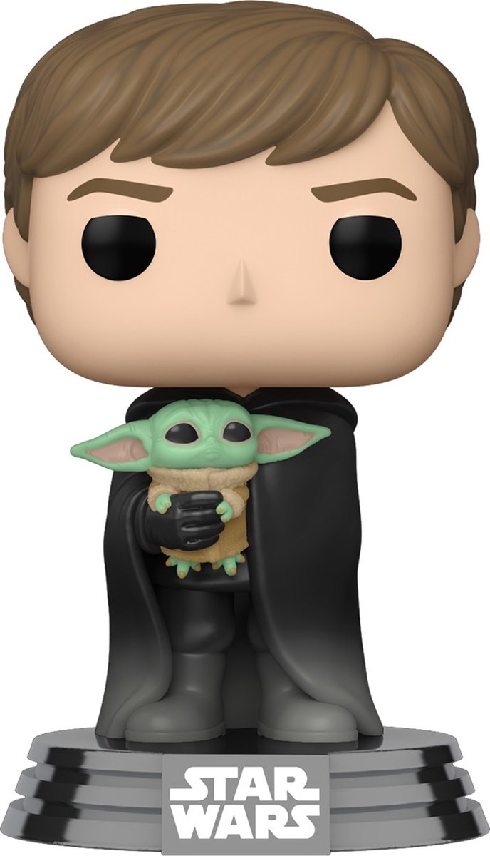 Funko Star Wars - POP! & Tee Box The Mandalorian Luke & Child Verzamelfiguur & Tshirt Set - S - Zwart