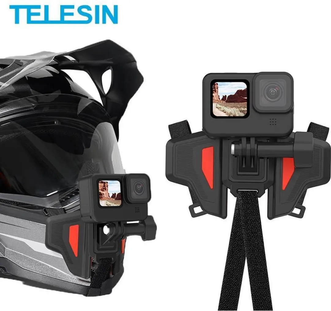 Telesin Premium Helmbevestiging 6972860171265 - GoPro/DJI/Insta360 - Oranje - afbeelding 5 van 6