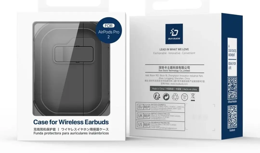 Dux Ducis PECP Hoesje AirPods Pro 1/2 - Aluminium Haak - Zwart