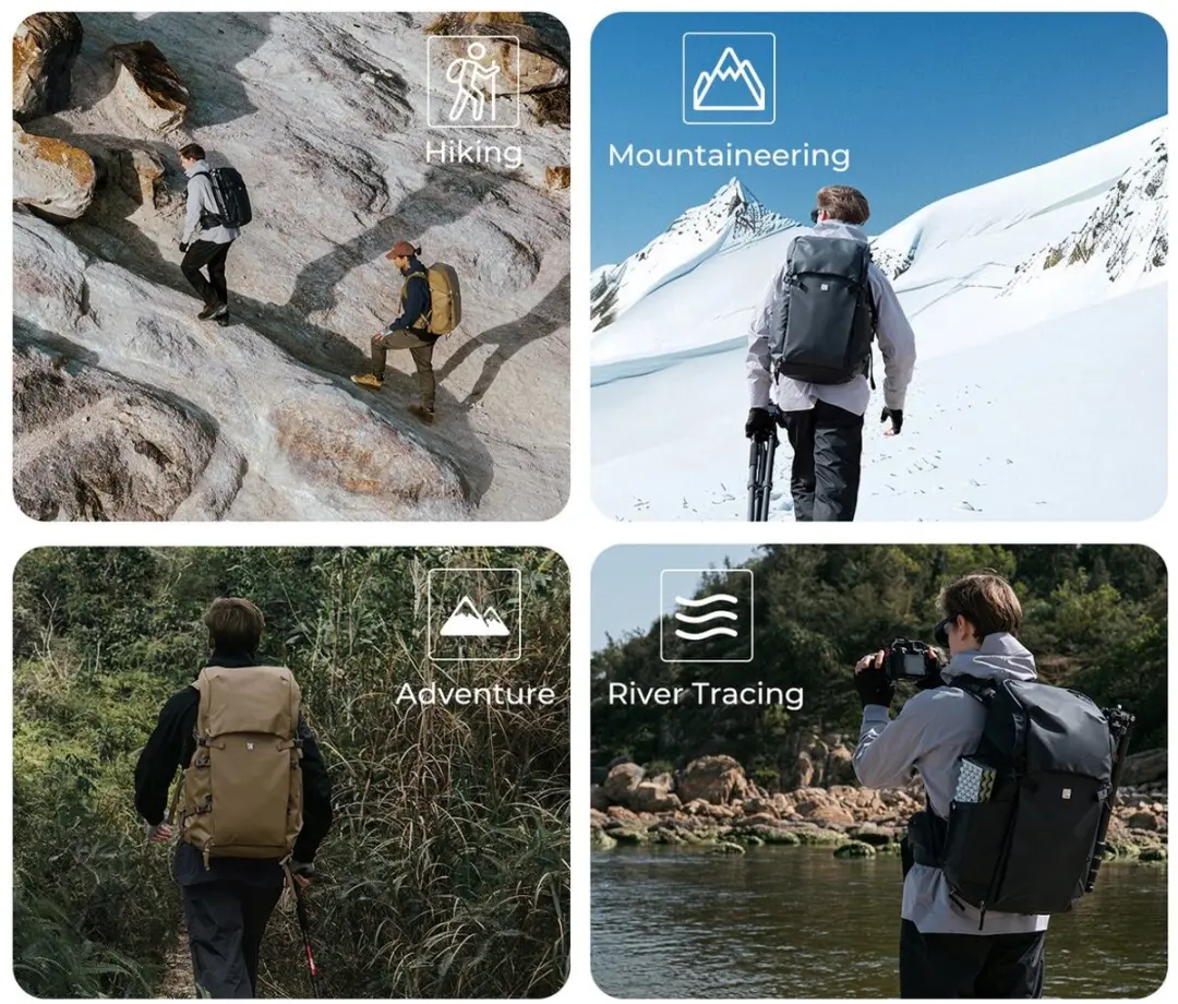 K&F Concept 40L Foto Rugzak - Champagne