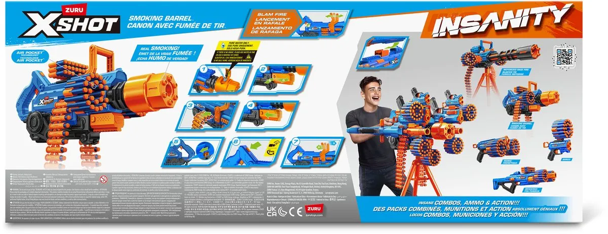 XSHOT Insanity Mega Barrel - 72 Darts - Blauw