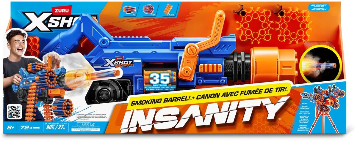 XSHOT Insanity Mega Barrel - 72 Darts - Blauw