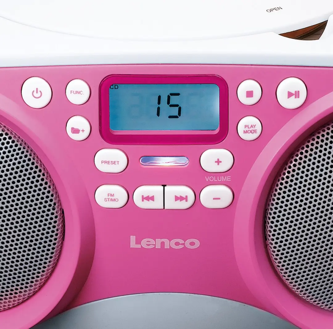 Lenco SCD-301PK Draagbare CD-speler - FM Radio USB MP3 - Wit-Roze