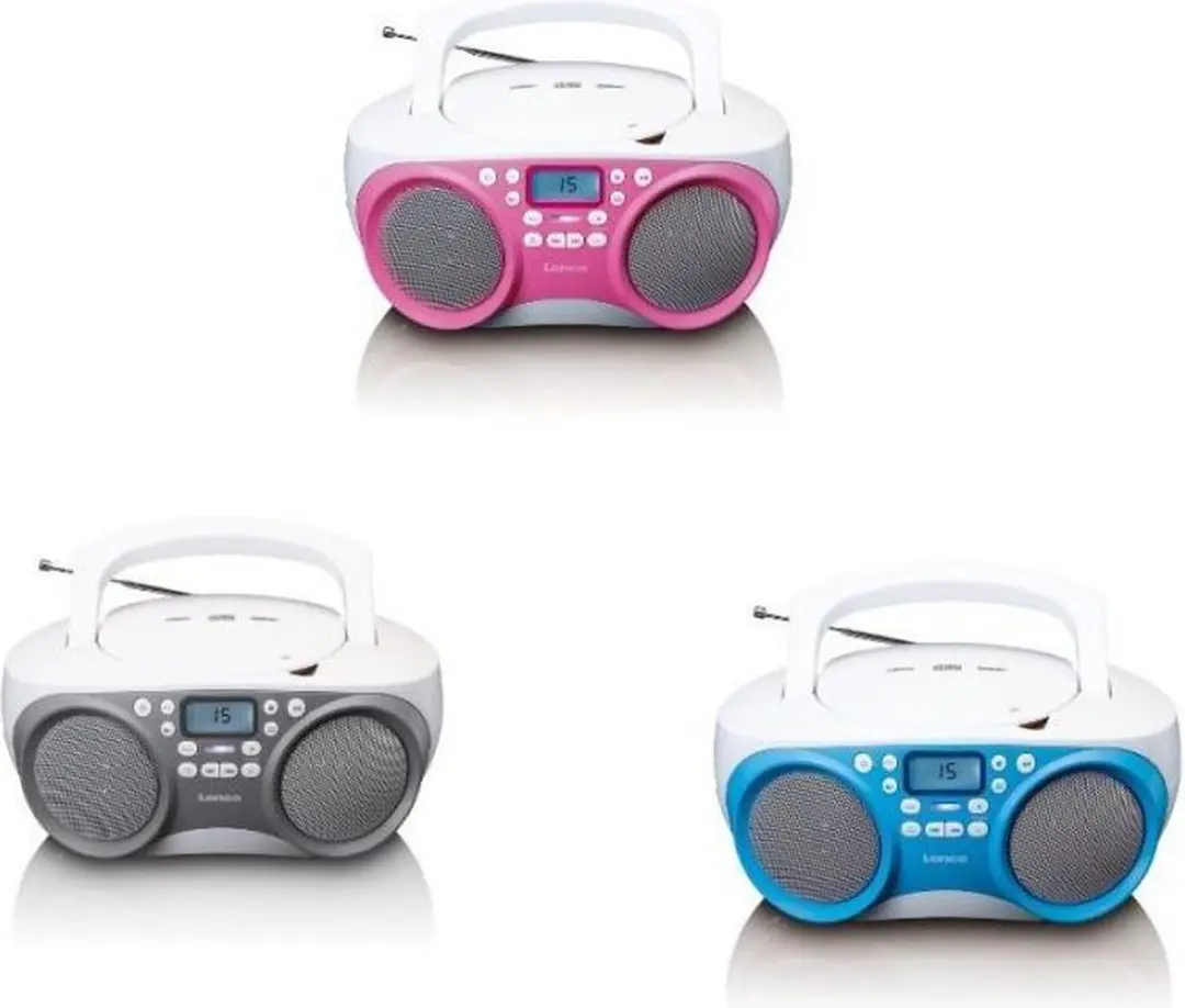 Lenco SCD-301PK Draagbare CD-speler - FM Radio USB MP3 - Wit-Roze