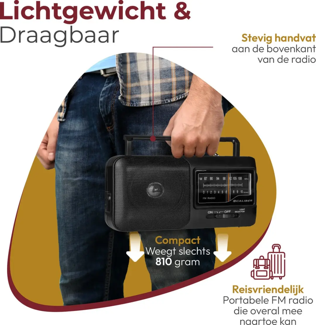 Caliber HPG317-B Noodradio - Zwart - afbeelding 6 van 6