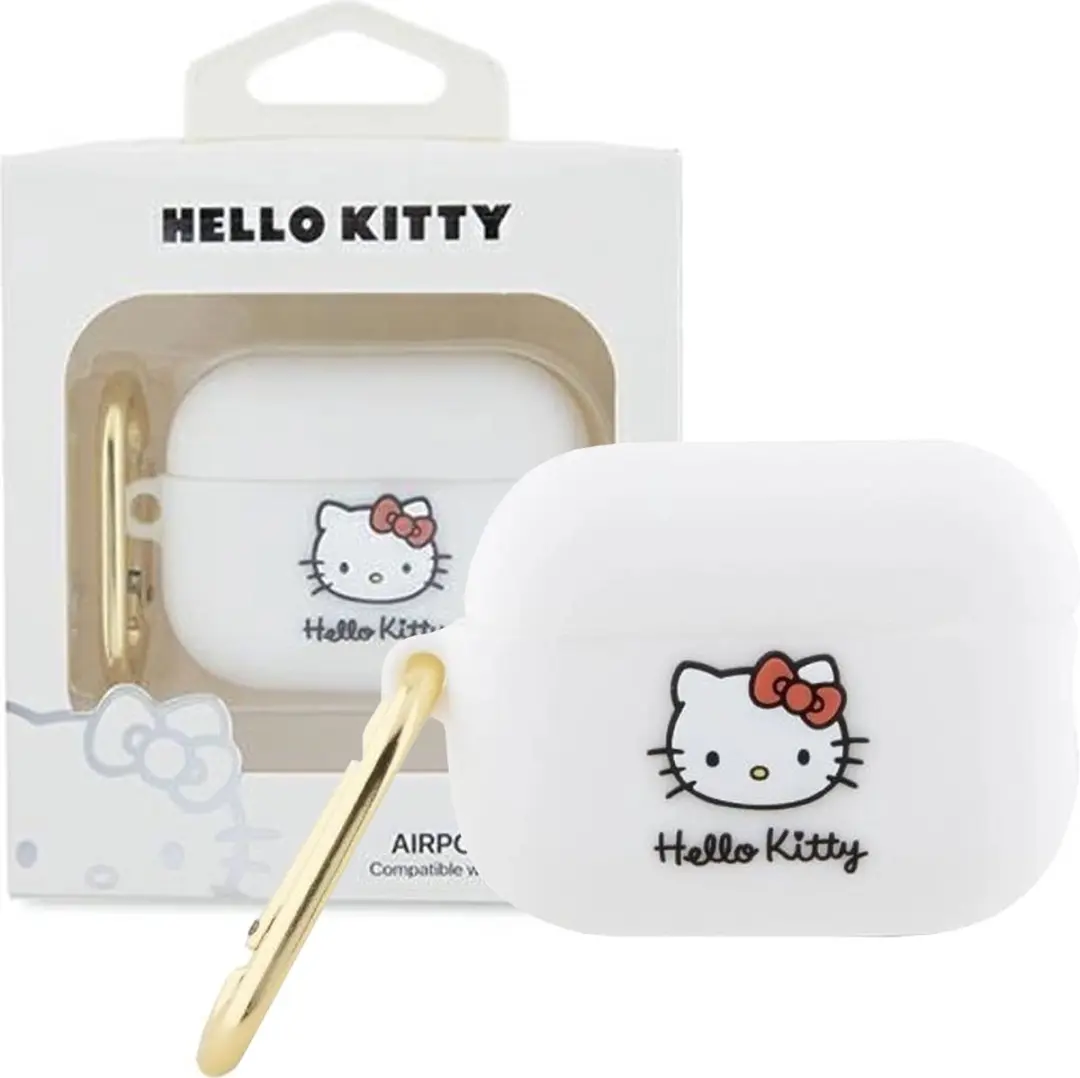 Hello Kitty Siliconen 3D Head Case AirPods Pro 2 - Wit - afbeelding 6 van 6