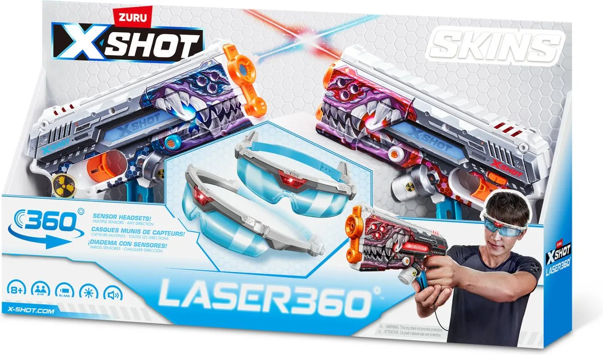 XSHOT Skins Laser 360° - 2 Laserblasters & Headsets - 36602