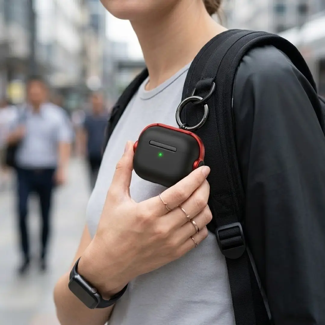 NUVEX AirPods Pro 2 Beschermhoes - Zwart Rood