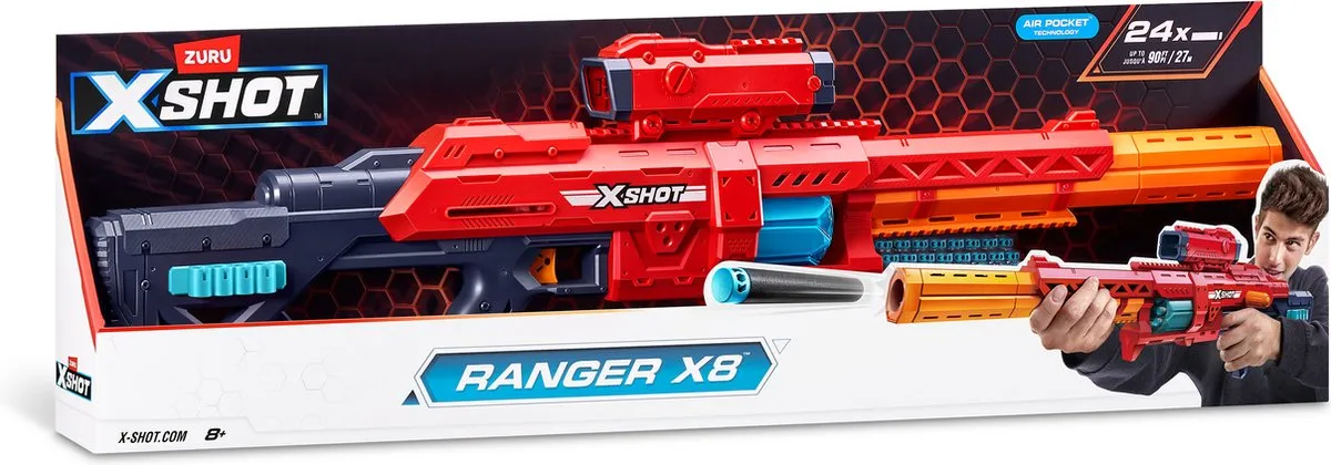 XSHOT Excel Ranger X8 Blaster 24 Pijlen - Meerkleurig