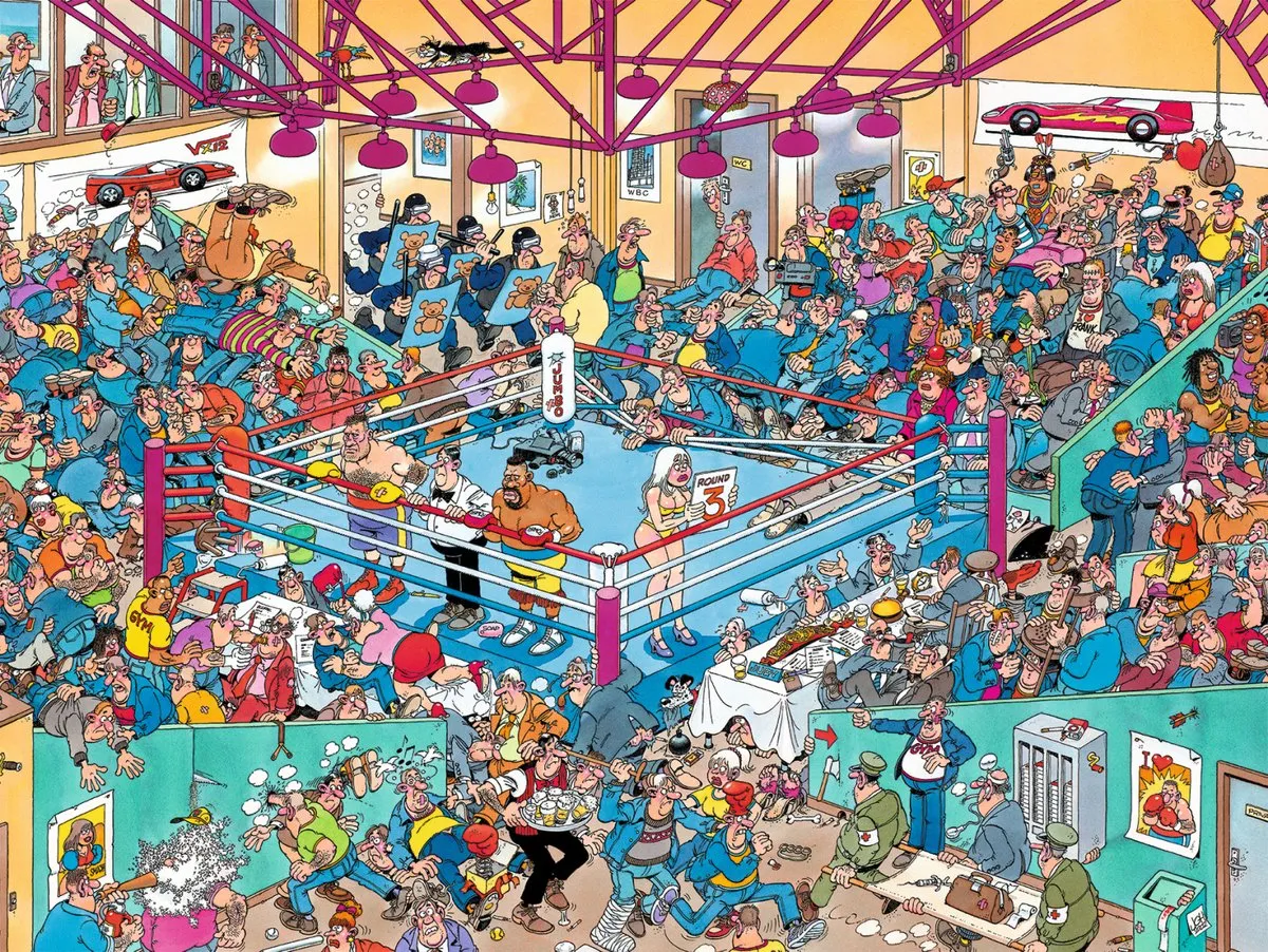 Jan van Haasteren Boxing Match puzzel - 950 stukjes