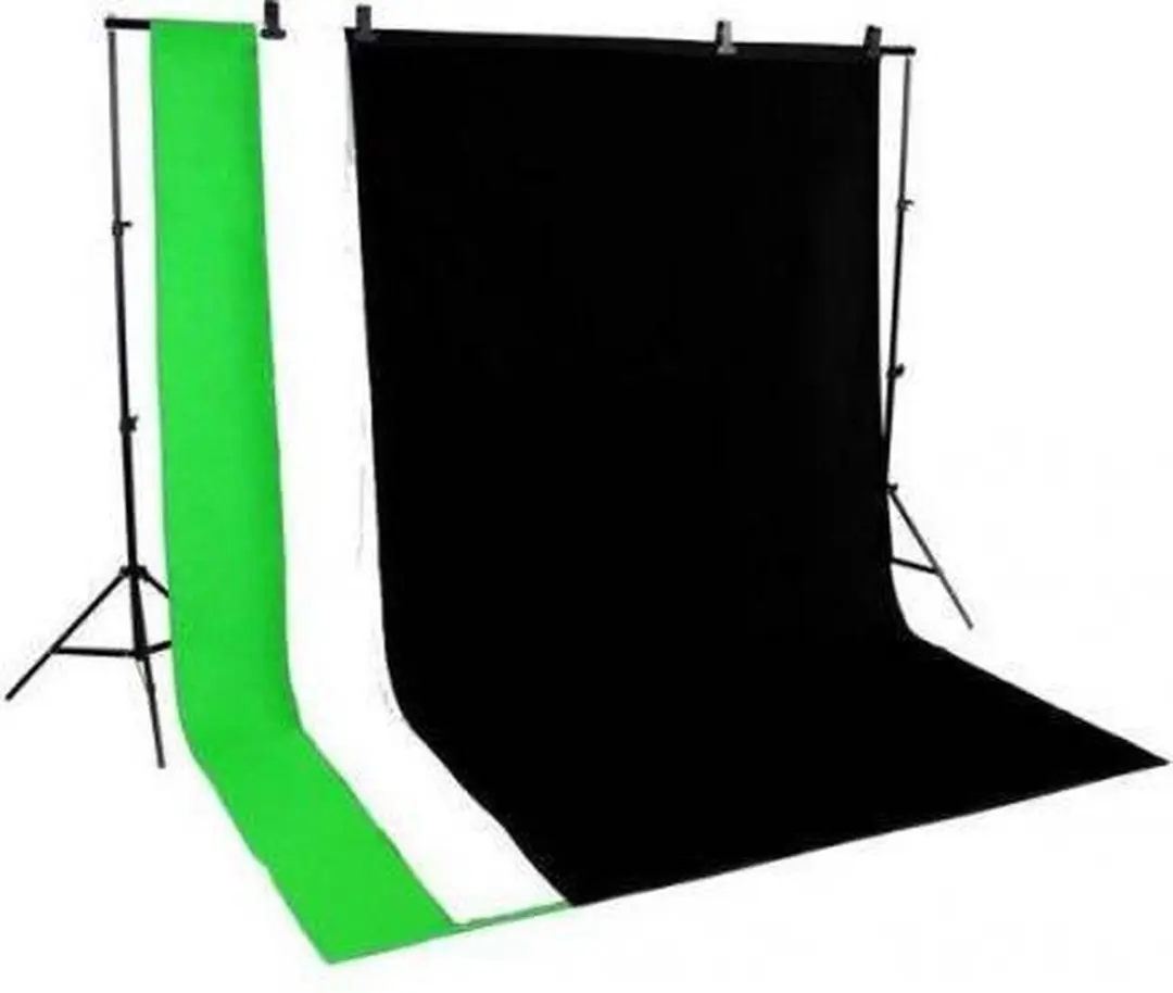 Bresser BR-BGS1 Achtergrondsysteem 3x4m - 2 Statieven - 2 Balken - Arctic White Doek