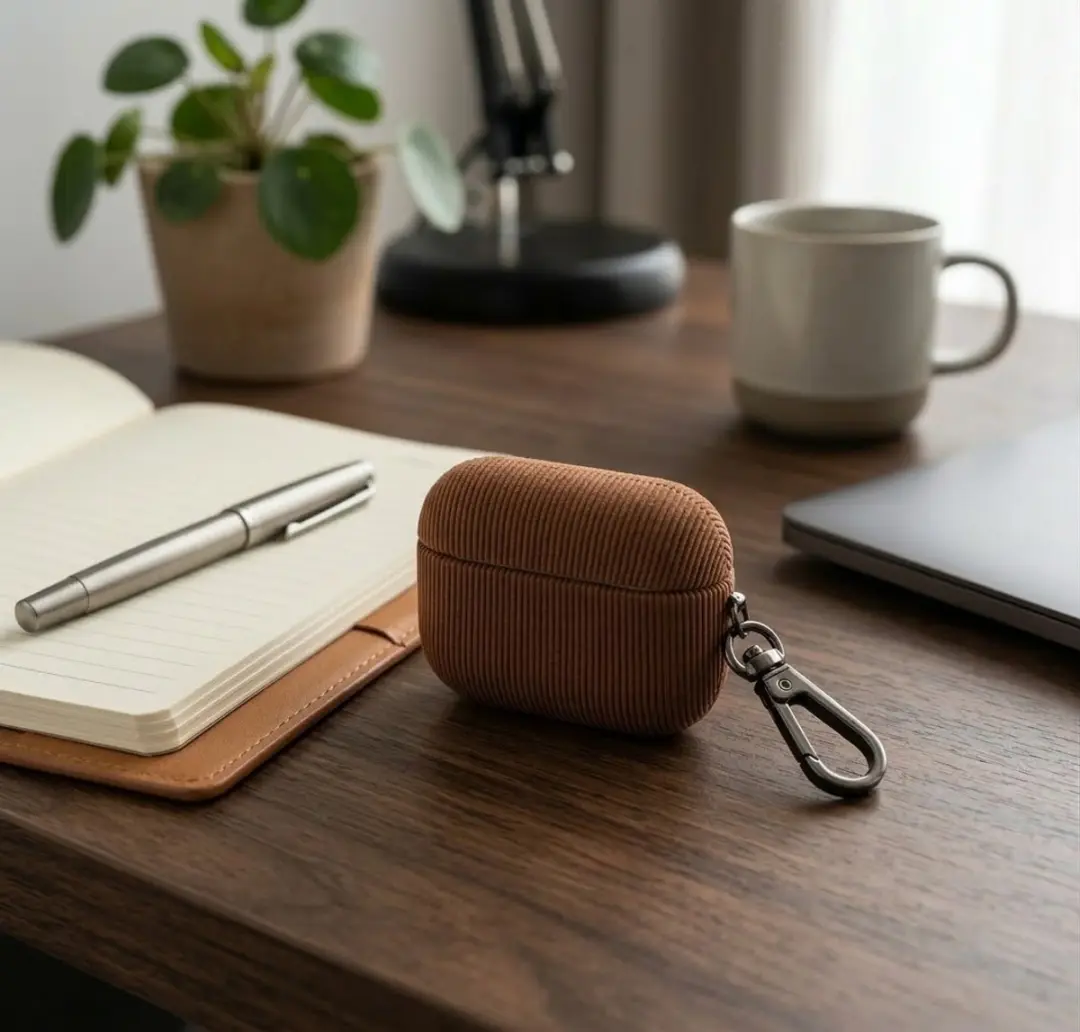 NUVEX Luxe Geribd Hoesje AirPods Pro 2 - Bruin