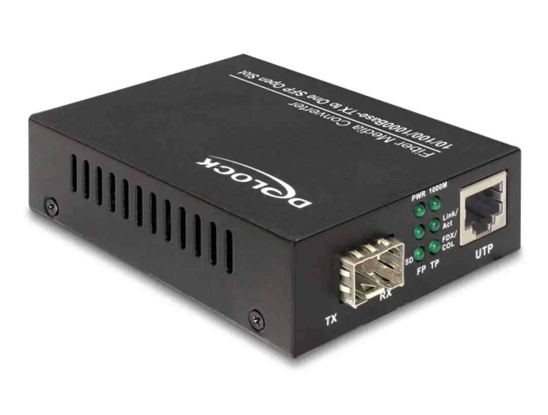 Delock 86220 Medien Converter 1000Base-T naar SFP - Zwart