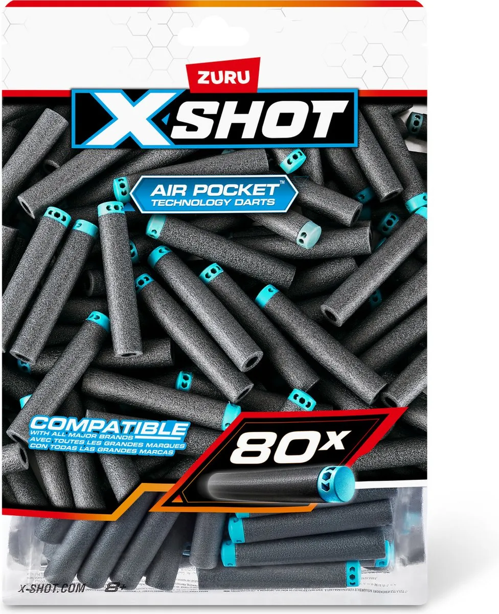 XSHOT Air Pocket Technology Darts 36589 - 80 Stuks - Meerkleurig