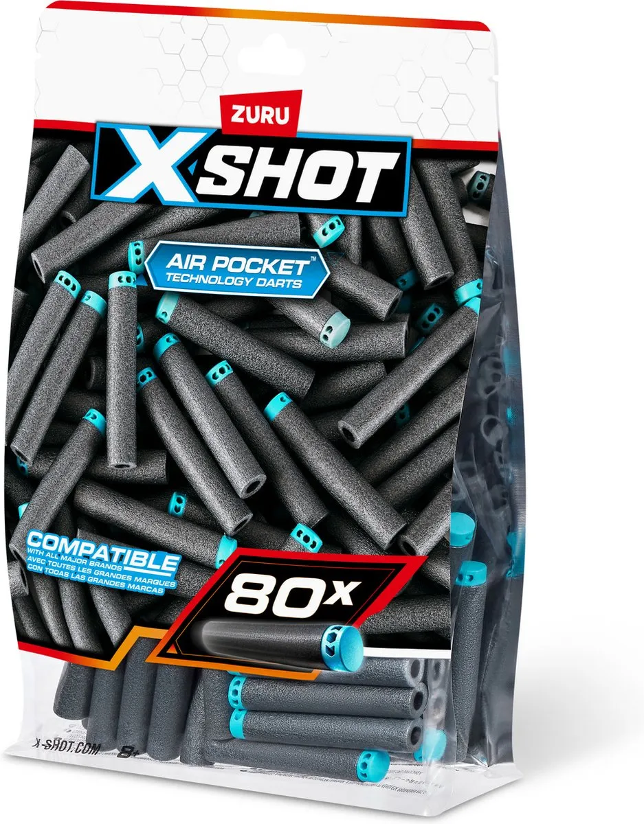 XSHOT Air Pocket Technology Darts 36589 - 80 Stuks - Meerkleurig