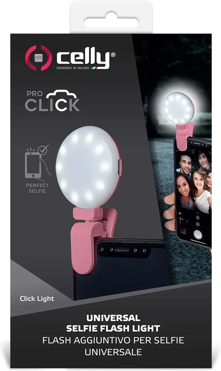 Celly ClickLightPK Selfie Flitslicht - Roze