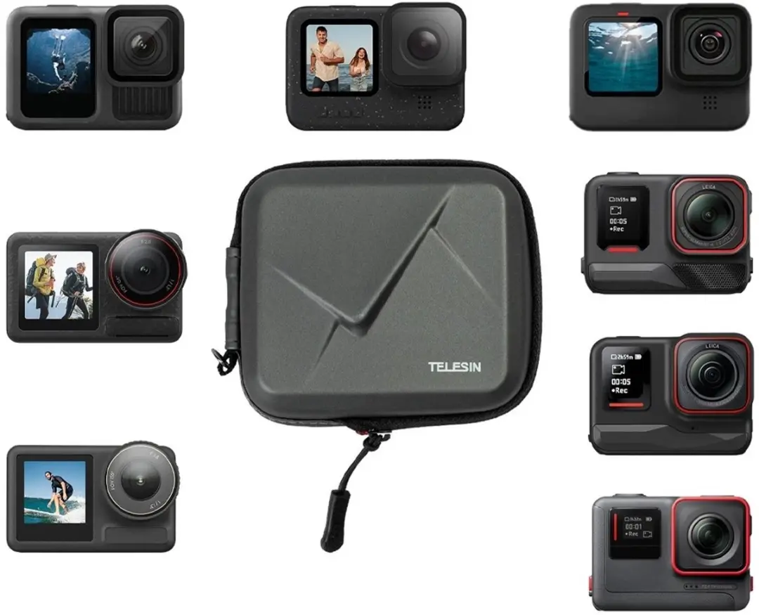 Telesin Actioncam Opbergcase - EVA Hardcase - Zwart - afbeelding 2 van 6