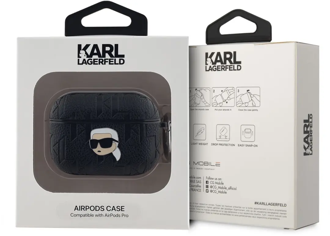 Karl Lagerfeld KLAPPGKIPK Hoesje AirPods Pro - Zwart