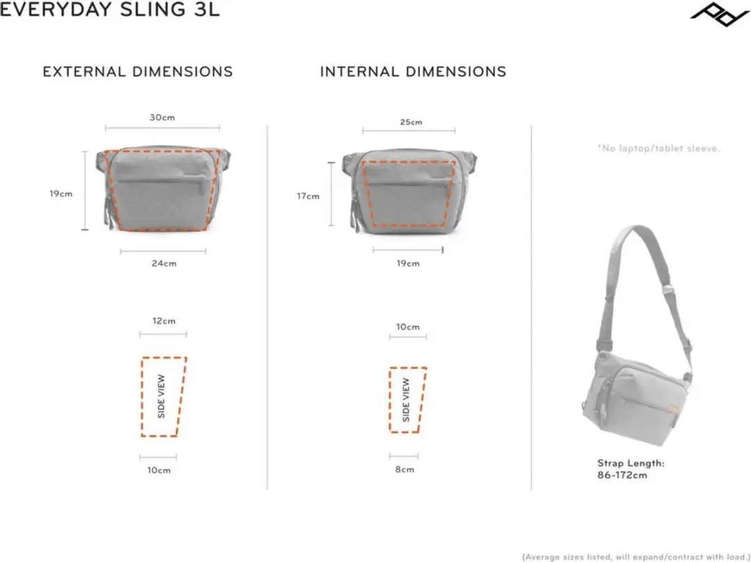 Peak Design Everyday Sling 3L v2 - 155BEDS3BK2 - Zwart
