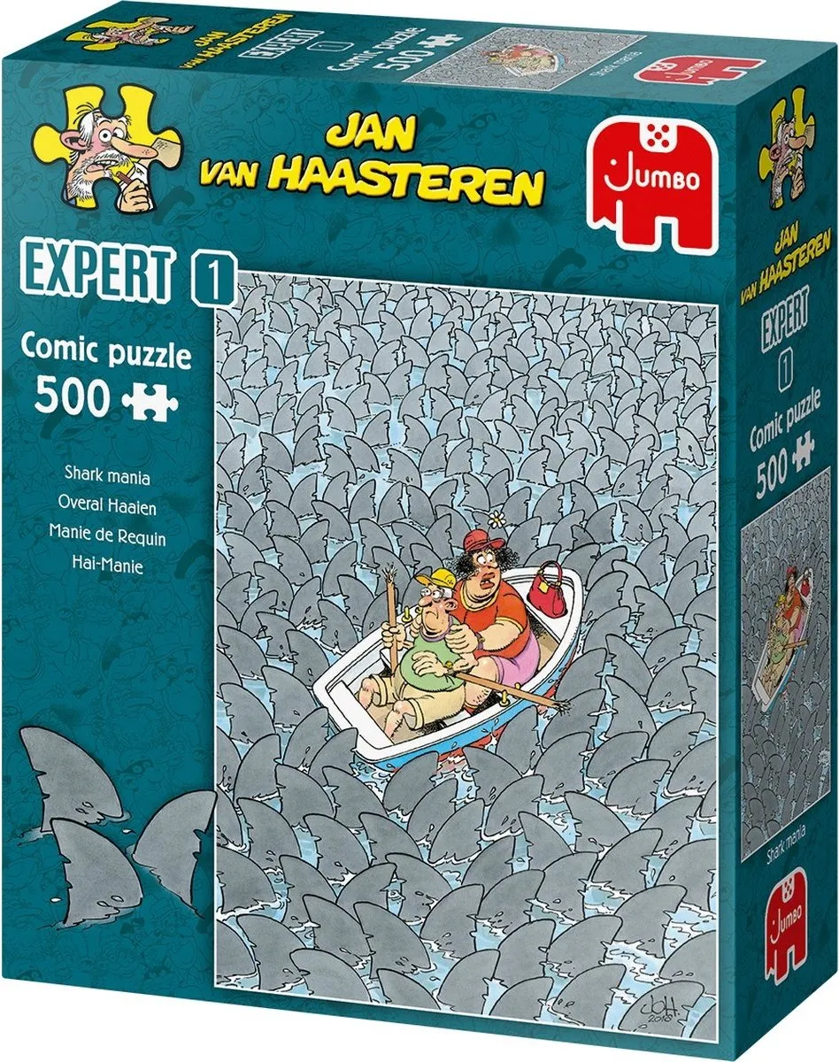Jan van Haasteren Expert 1 Overal Haaien Puzzel 500 Stuks - Meerkleurig - afbeelding 6 van 6