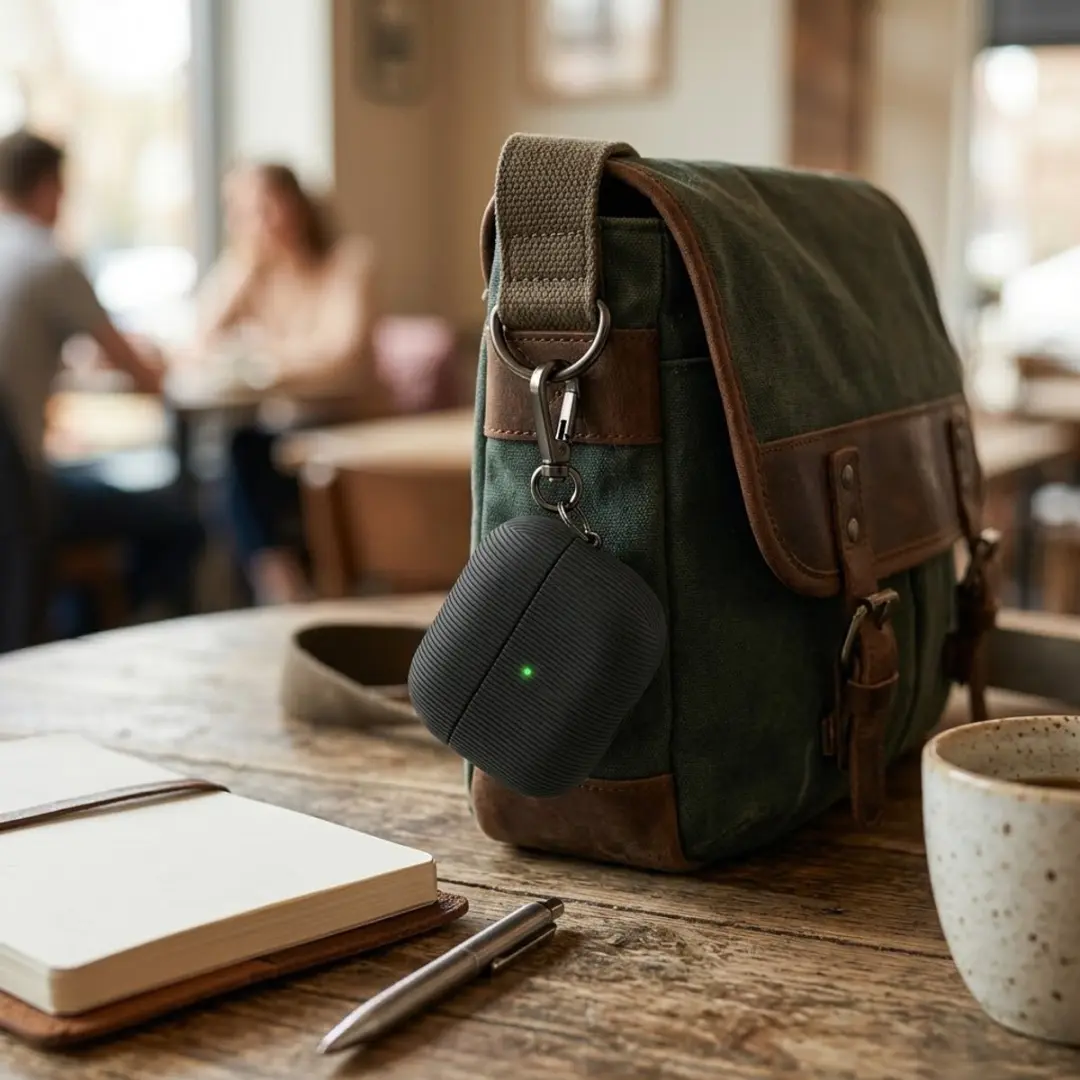 NUVEX Luxe Geribd Hoesje AirPods Pro 2 - Zwart - Metalen Sleutelhaak