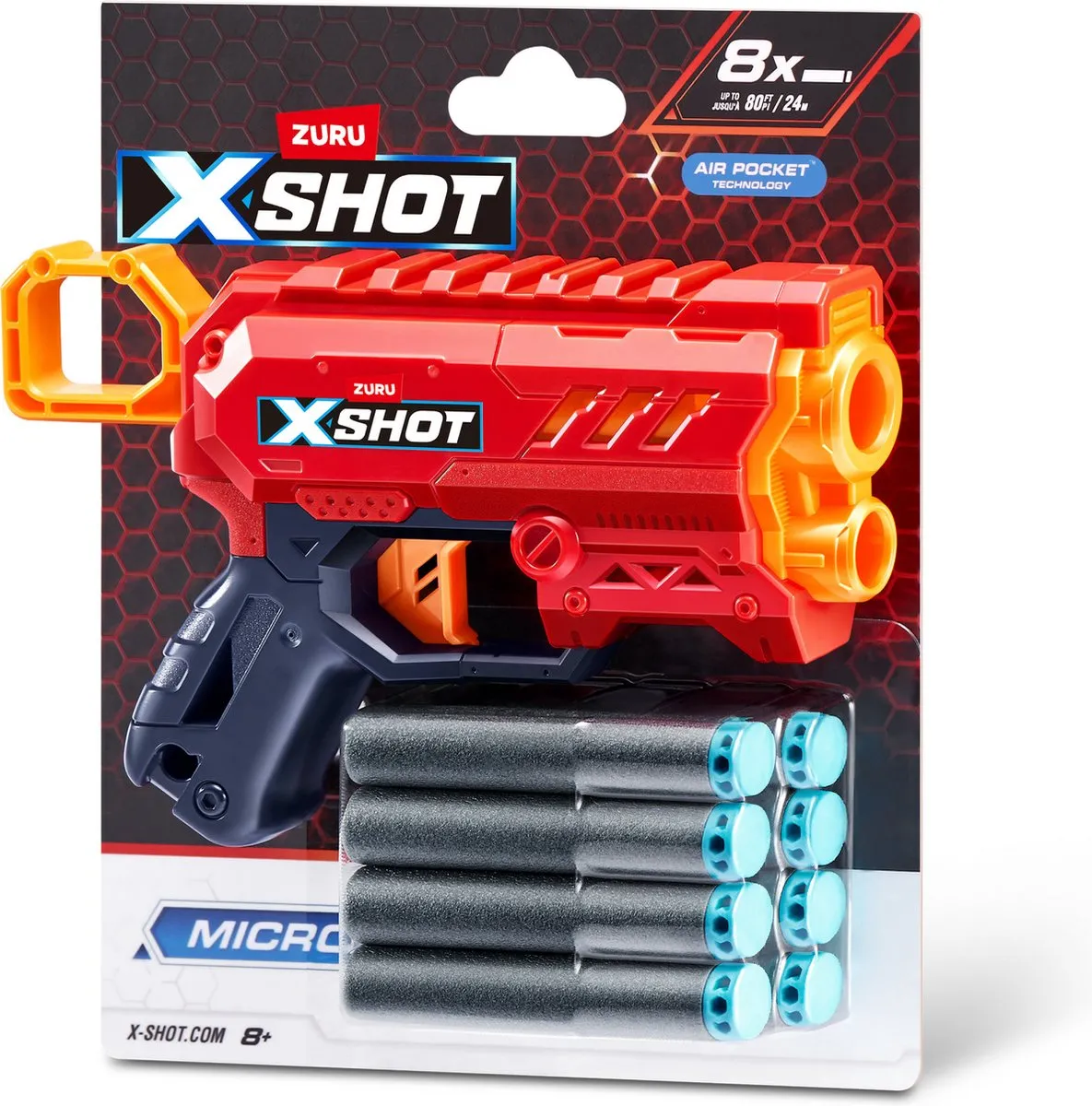 XSHOT ZURU Micro 2.0 - 8 Pijlen - Rood