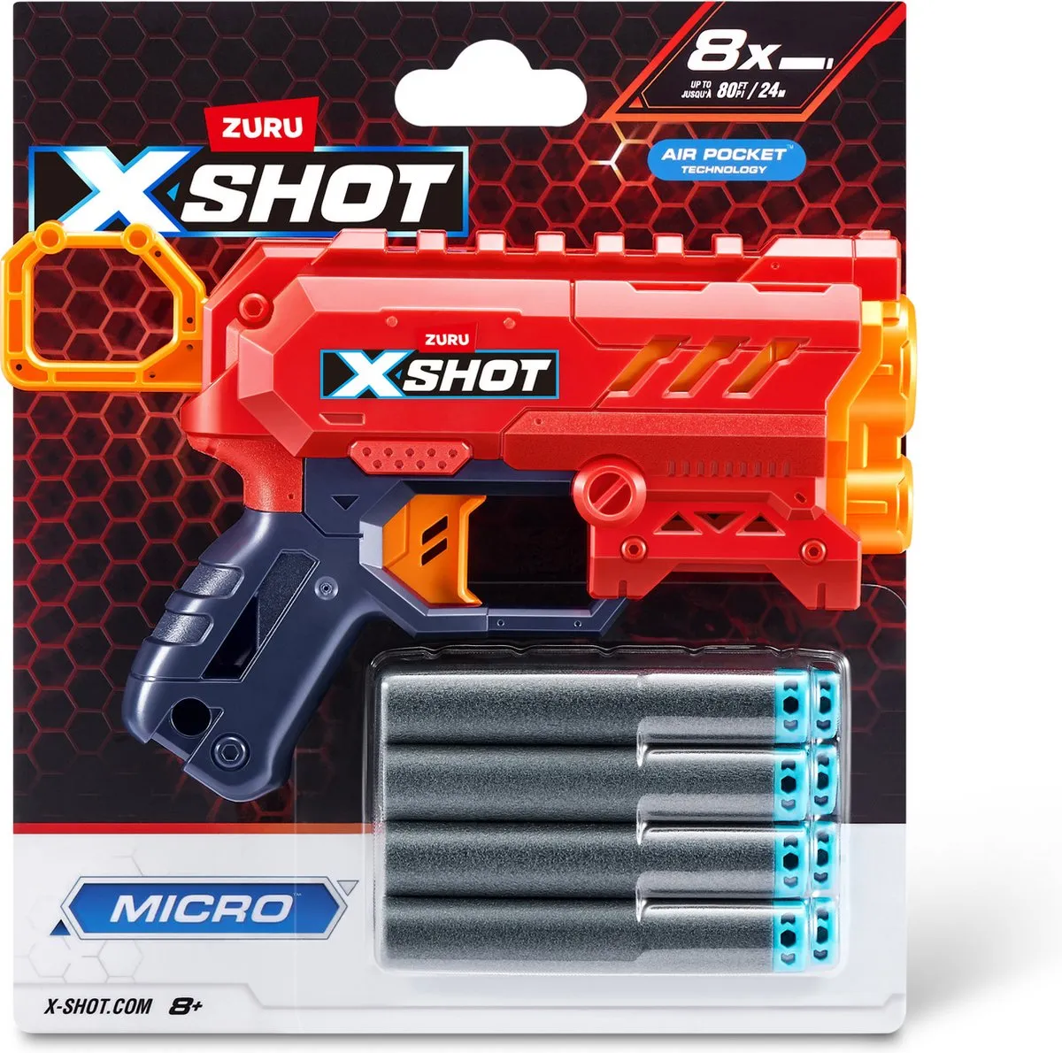 XSHOT ZURU Micro 2.0 - 8 Pijlen - Rood