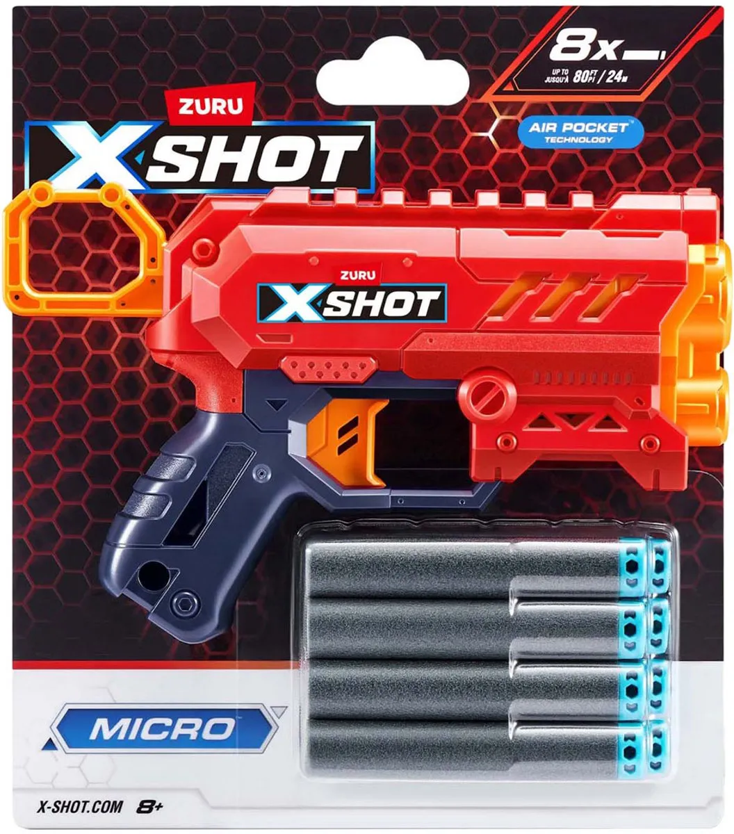 XSHOT ZURU Micro 2.0 - 8 Pijlen - Rood
