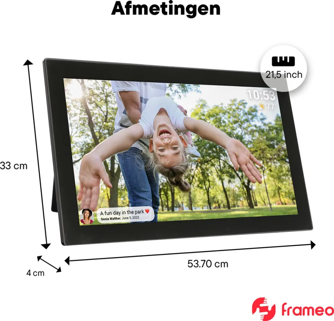 Denver Digitale Fotolijst PFF2160B 21.5" - Full HD - 32GB - IPS Touchscreen - Zwart