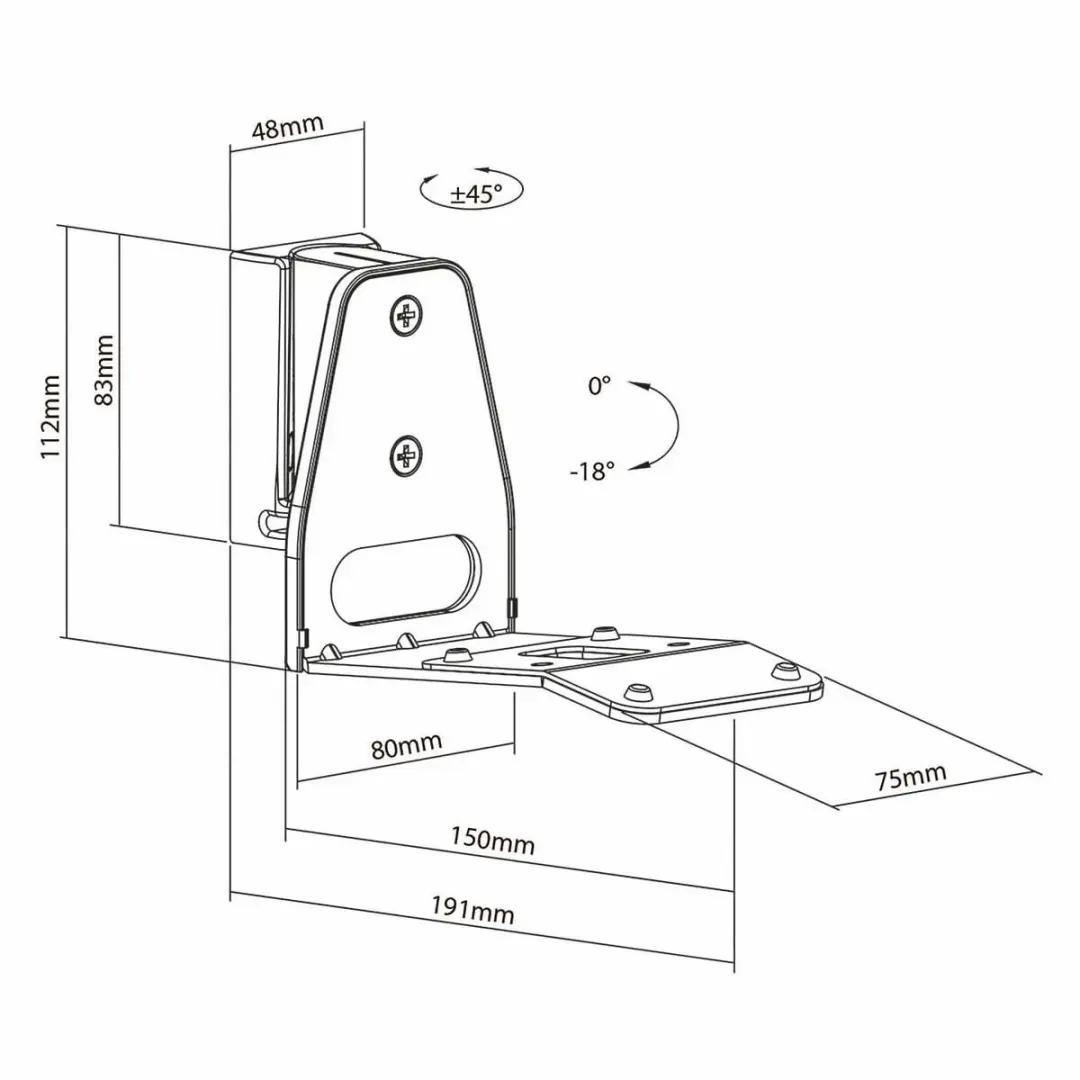 Nedis SPMT5900WT Speakerbeugel - Sonos Era 300 - Wit