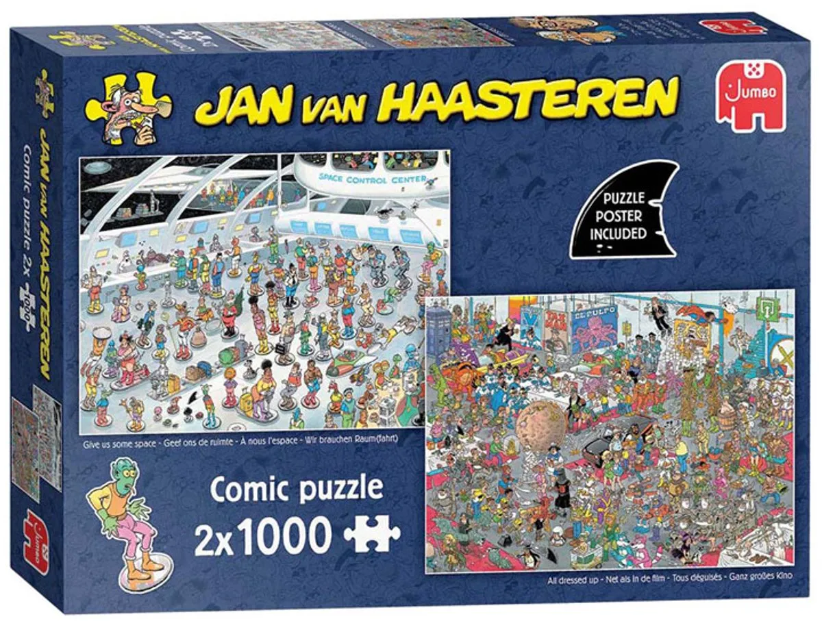 Jan van Haasteren Geef ons de ruimte & Net als in de film - 2x1000 Puzzels - Meerkleurig