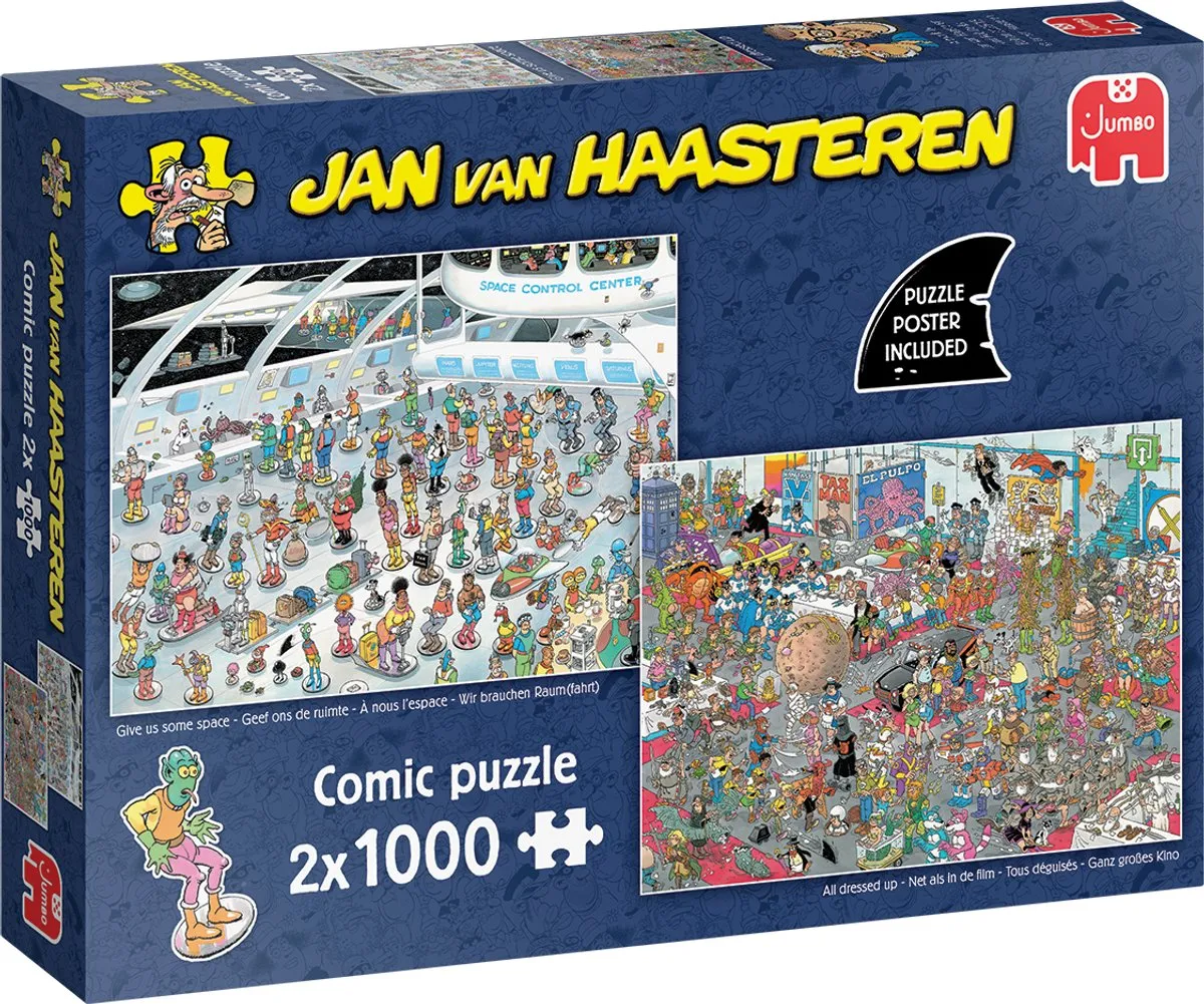 Jan van Haasteren Geef ons de ruimte & Net als in de film - 2x1000 Puzzels - Meerkleurig