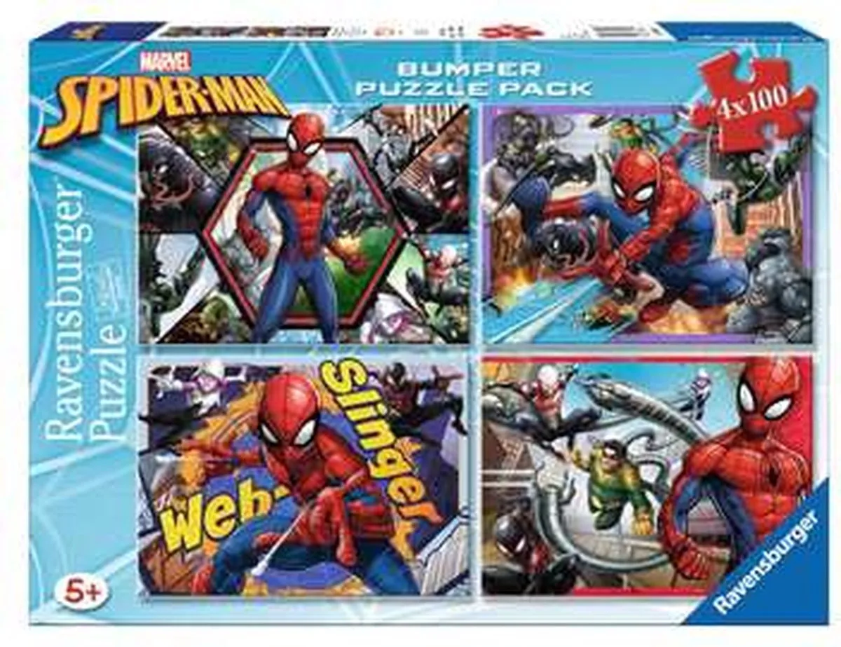 Ravensburger Spider-Man 4-in-1 Puzzel 100 Stukjes - Multicolor