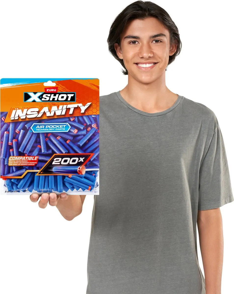 XSHOT Insanity Navulverpakking Speelgoedblaster 200 Pijltjes - afbeelding 2 van 6