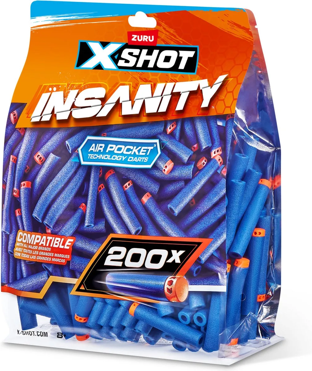 XSHOT Insanity Navulverpakking Speelgoedblaster 200 Pijltjes - afbeelding 3 van 6
