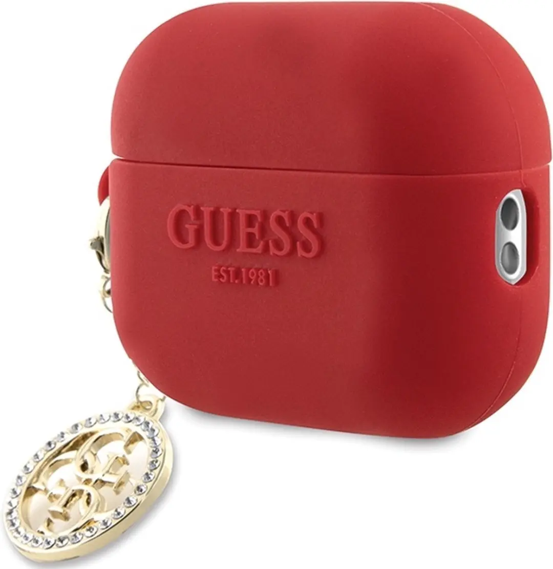 GUESS 4G Diamond Charm Silicone Case - AirPods Pro 2 - Rood