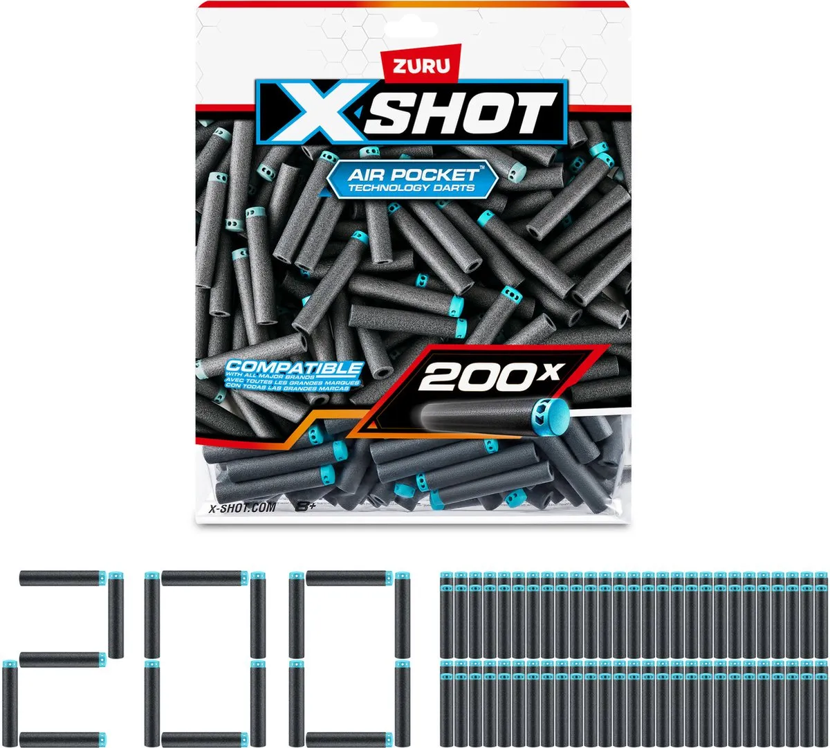 XSHOT Excel Navulverpakking 200 Pijltjes