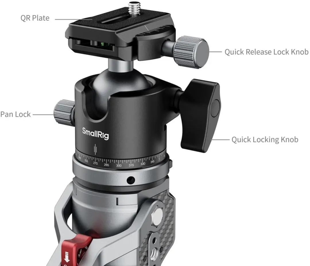 Smallrig 5564 Carbon Monopod - 4 Secties - Zwart