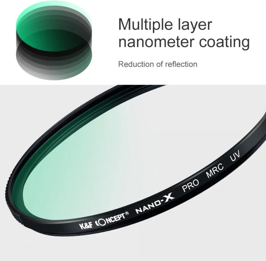 K&F Concept 72mm Nano-X HD MRC UV Filter - Zwart