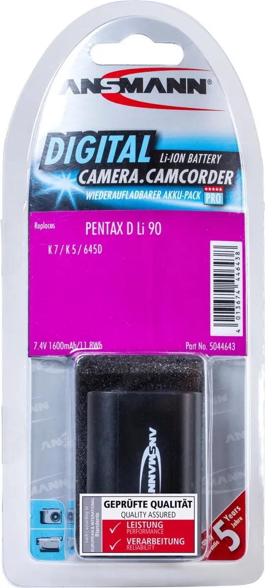 Ansmann A-Pen D-LI90 Accu 1600mAh